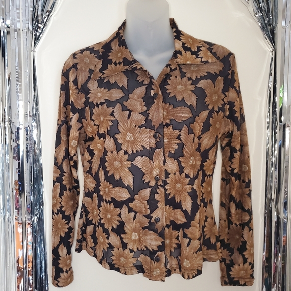 90’s sheer flower blouse - Picture 3 of 3
